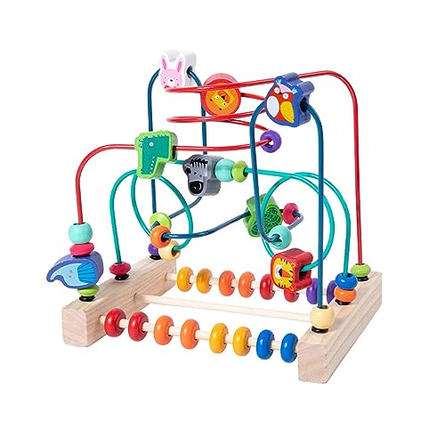 BCIOUS Kleinkind Achterbahnen Puzzle Frühes Lernspielzeug Für Kleinkinder Kinder Holzperlen Und Abakus Puzzle Set Perlenlabyrinth Spielzeug Groß von BCIOUS