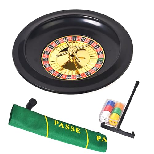 BCJMKDX Roulette, Das 10-Zoll-Roulette-Set, Casino-Spielset, enthält EIN Plastik-Roulette-Rad, Chips, Spielkarten, Filz-Layout, for einen Spieleabend zu Hause oder eine Clubparty BCJMKDX Roulette, Das 10-Zoll-Roulette-Set, Casino-Spielset, enthält EIN Plastik-Roulette-Rad, Chips, Spielkarten, Filz-Layout, for einen Spieleabend zu Hause oder eine Clubparty von BCJMKDX