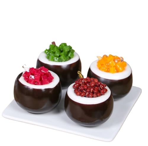 BCJMKDX künstliches Brot, Lebensmittel 4 stücke Realistische Kokosnuss-fruchtkuchen Künstliche Simulation Kuchen Dessert Gemischt Gefälschte Kuchen Lebensmittel Modell Gefälschte Desserts von BCJMKDX