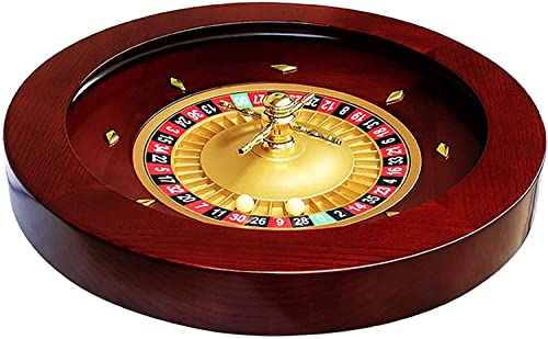Roulette, Das Casino-Drehteller, 18 Zoll großes Roulette-Radset aus rotem Mahagoni mit Doppel-Null-Layout, Präzisionslager in Casino-Qualität, perfekt for einen Spieleabend zu Hause oder eine Clubpart von BCJMKDX