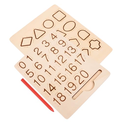 BCOATH 1 Satz Holz Lernspielzeug für Doppelseitiges Tracing Board mit Alphabet und Zahlen Fördert Schreibfähigkeiten und Kreativität für Vorschulkinder und Zuhause von BCOATH