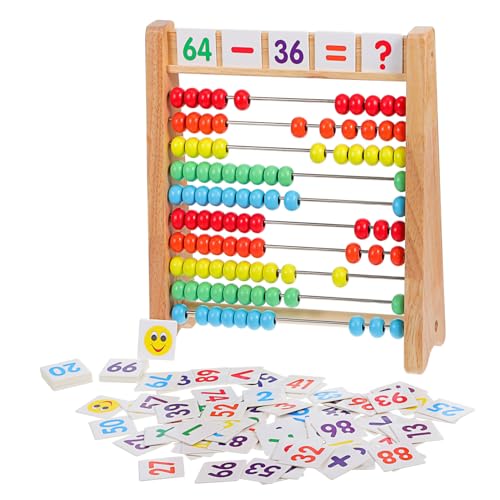 BCOATH Rechenbrett Zählendes Spielzeug 1 Set Abacus Rechenrahmen Für Holzspielzeug Zur Mathematischer Fähigkeiten Mit 110 Lernkarten Montessori Zählhilfe Für Vorschulkinder Und Kleinkinder BCOATH Rechenbrett Zählendes Spielzeug 1 Set Abacus Rechenrahmen Für Holzspielzeug Zur Mathematischer Fähigkeiten Mit 110 Lernkarten Montessori Zählhilfe Für Vorschulkinder Und Kleinkinder von BCOATH