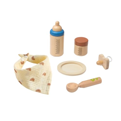 BCOATH 1 Satz Spielzeug Zum Füttern Mit Der Flasche Milchflasche Flaschenfütterungsset Für Mädchen Schnuller, Futterspender Für Babys Spielzeug-babyflasche Kind Hölzern Spielzeugset Holz von BCOATH