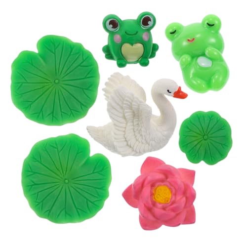 BCOATH Aquarium Zubehör Frosch Schwan 7pc Miniatur Harz Tier Für Home von BCOATH