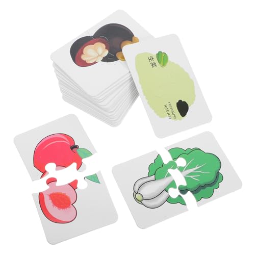 BCOATH 1 Set Obst-gemüse-Matching-Karten Kinder-puzzlespiel Kleinkind-lern-Matching-Karten Lern-puzzlekarten Obst- Und Gemüse-sortierpuzzle Vorschul-Matching-Puzzle von BCOATH