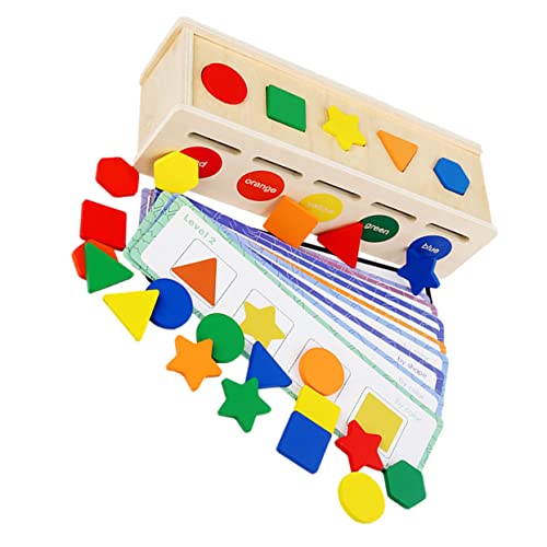 BCOATH 1 Set Von Farbform Matching Toys Finger Training Toys Desktop Holz Matching Box Kids Playthings von BCOATH