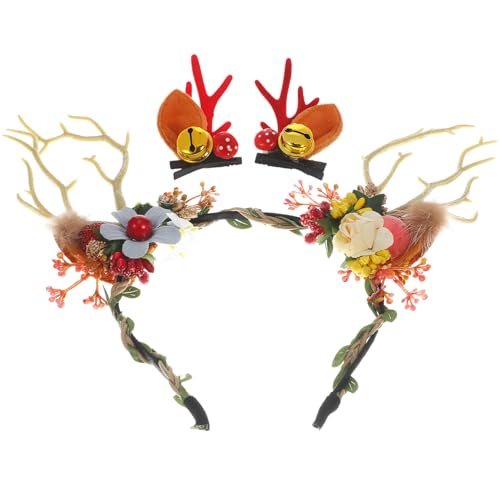 BCOATH 1 Set Weihnachtsaccessoires Für Damen: Rentiergeweih-stirnband, Hirschkopfbedeckung, Süße Haarspangen Für Weihnachts-, Und Halloween-partygeschenke von BCOATH