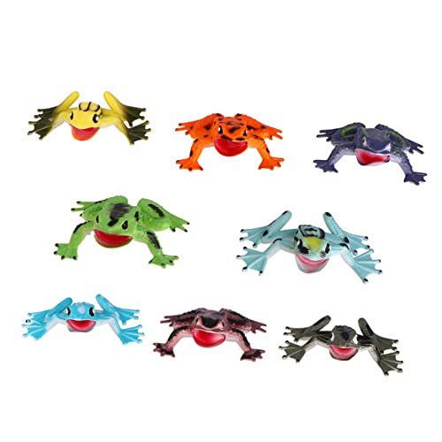 BCOATH 1 Set mit 8 Spielzeugen Modell Frosch mit Simulationssound, Yoga-Frosch, Kinderspielzeug, Modell, Kinderspielzeug, künstlicher Frosch von BCOATH