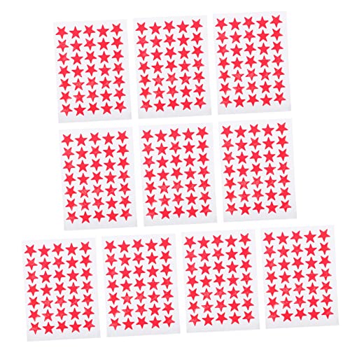 BCOATH 10er-Pack 1 5 cm Stern-Aufkleber-Etiketten Belohnungsaufkleber Für Kinder Für Schule Büro Heimdekoration von BCOATH