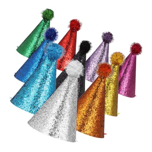 BCOATH 10 Stück Glitzer Partyhüte Für Kegelförmig Wiederverwendbar Bunte Kappen Funkelnde „Happy Birthday“ Kopfbedeckungen Für Babypartys Und Hochzeiten BCOATH 10 Stück Glitzer Partyhüte Für Kegelförmig Wiederverwendbar Bunte Kappen Funkelnde „Happy Birthday“ Kopfbedeckungen Für Babypartys Und Hochzeiten von BCOATH