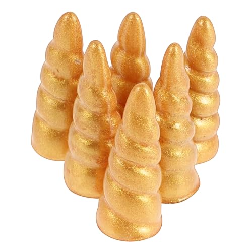 BCOATH 10 Stück Goldene Einhorn-Horn-Glitzer-Horn-Dekorationen Für Selbstgemachte Kopfbedeckungen, Ideal Für -Haarschmuck Und Festliches Haar-Accessoire BCOATH 10 Stück Goldene Einhorn-Horn-Glitzer-Horn-Dekorationen Für Selbstgemachte Kopfbedeckungen, Ideal Für -Haarschmuck Und Festliches Haar-Accessoire von BCOATH