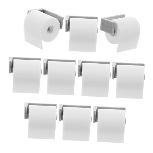 BCOATH 10 Stück Miniatur Wc Papier Set für Puppenhaus Teiliges Set mit Halter für Realistische Badezimmer Dekoration Vielseitig Einsetzbar Verschiedenen Räumen für Kreative von BCOATH