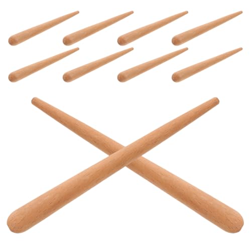 BCOATH 10 Stück Rhythmusstäbe aus Holz, musikalische Schlaginstrumente, Rhythmusstäbe aus natürlichem Hartholz für Kinder, Guiro-Werkzeuge, Musikunterricht, Familienzusammenhalt von BCOATH