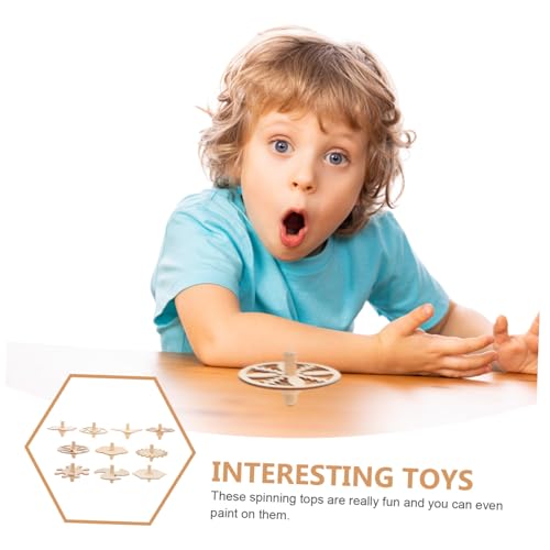 BCOATH 10 Stück Teiliges DIY Holzkreisel zum Bemalen Robuste Holzspielzeuge für Kreatives Bastelset für Kindergarten Handgefertigte Gyroskope für Kindergeburtstag und Künstlerische von BCOATH