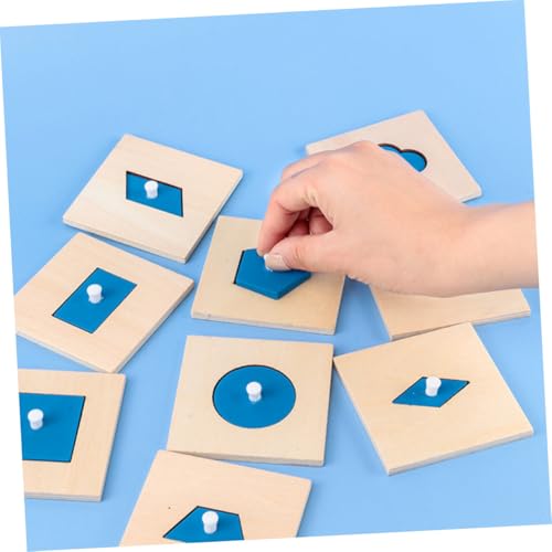 BCOATH 10 Stück Teiliges Holzspielzeug für Ab Jahr Geometrische Formen Lernspielzeug Farb Formwahrnehmung Motorischer Entwicklung und Hand Auge koordination von BCOATH