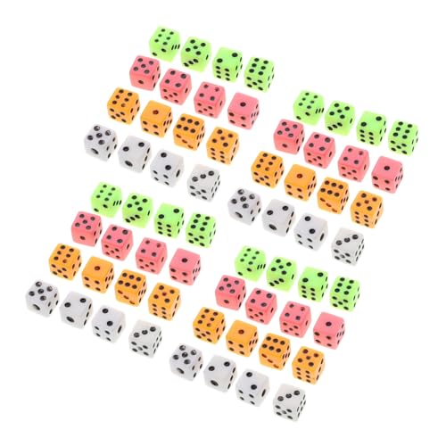 BCOATH 100 Stück Mini Würfel Kleine Bunte Sechsseitige Würfel mit Quadratischen Ecken für Brettspiele Lernen und DIY Party Zubehör von BCOATH