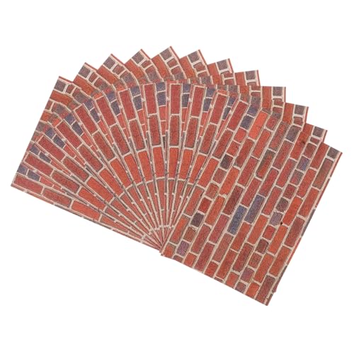 BCOATH 12 Blatt Puppenhaus Selbstklebend Rote Ziegelmuster Wandverkleidung Leicht Zuschneidbar Abziehbar und Maßgenau für Miniatur-Dekoration BCOATH 12 Blatt Puppenhaus Selbstklebend Rote Ziegelmuster Wandverkleidung Leicht Zuschneidbar Abziehbar und Maßgenau für Miniatur-Dekoration von BCOATH