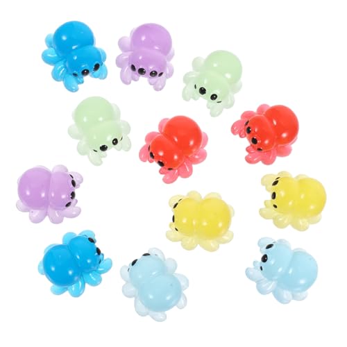 BCOATH 12 Stück Glow In The Dark Mini-spinne Aus Kunstharz, DIY-mikrolandschaftszubehör, Nachtlicht-spinne, Dekorationen Für, Garten, Halloween von BCOATH