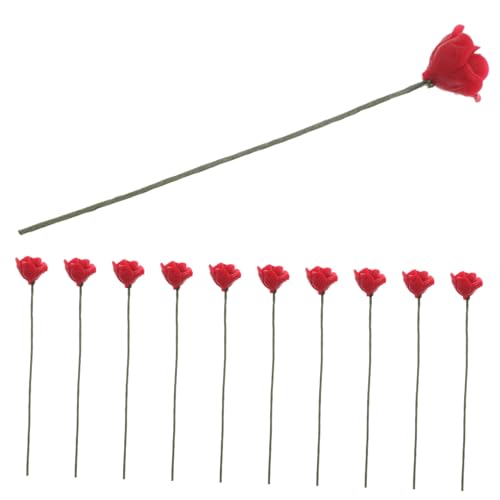 BCOATH 12 Stück Künstliche Rosen Im Maßstab 1:12, Künstliche Rote Rosen, Blumenarrangement, Mini-puppenhaus-Dekoration Für Puppenhaus-wohnzimmerdekoration BCOATH 12 Stück Künstliche Rosen Im Maßstab 1:12, Künstliche Rote Rosen, Blumenarrangement, Mini-puppenhaus-Dekoration Für Puppenhaus-wohnzimmerdekoration von BCOATH