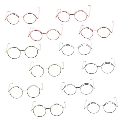 BCOATH 12 Stück Mini Puppenbrillen Roségold Silber und Gold Zubehör für Puppenverkleidung ohne Gläser für Kreative Bastelprojekte und Puppenaccessoires BCOATH 12 Stück Mini Puppenbrillen Roségold Silber und Gold Zubehör für Puppenverkleidung ohne Gläser für Kreative Bastelprojekte und Puppenaccessoires von BCOATH