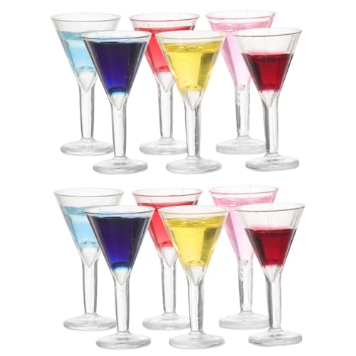BCOATH Puppenhaus-Miniatur-Cocktail-Set 12-teilig Miniatur-weingläser Modell Simulierter Highball Für Die Dekoration des Mini- von BCOATH
