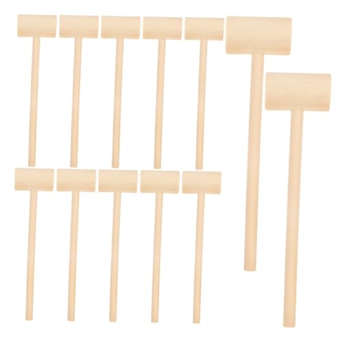 BCOATH 12 Stück Teiliges Holzspielzeug Mini Hammer aus Robustem Vollholz Pädagogisches Holzhammer für Jungen und Mädchen Ab Jahren Fördert Koordination und Geschicklichkeit von BCOATH