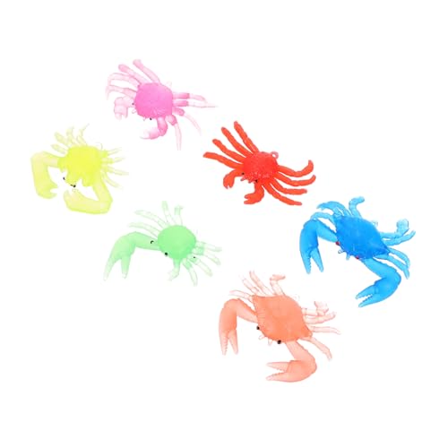 BCOATH 12 Stück Teiliges Krabbenmodell aus Umweltfreundlichem Weichem TPR Realistische Meerestiere Figuren in Gemischten Farben Fördert Kreativität und Farberkennung für Dekoration von BCOATH