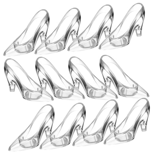 BCOATH 12 Stück Teiliges Kristall Schuh Deko Klarer High Heel Schmuck Glänzende Slipper Dekoration für Party Geschenk Wohn Arbeitsraum von BCOATH