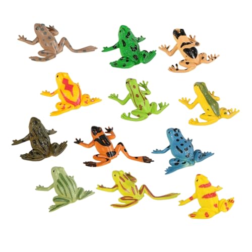 BCOATH 12 Stück Teiliges Miniatur Froschfiguren aus Robustem Material Realistisch Gestaltete Tierornamente für Garten und Kinderzimmer Lebensechte Dekofiguren Kindlichen Fantasie und von BCOATH