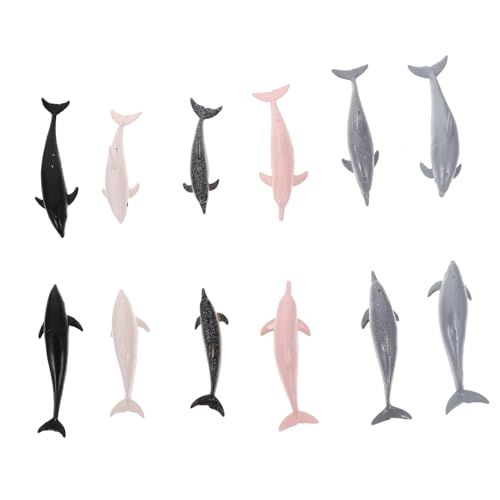BCOATH 12 Stück Teiliges Realistischer Kunststoff delfinmodelle Detailgetreue Meeres tierdekoration Langlebige Miniatur Simulation Pädagogisches Lernspielzeug für Garten Wohnaccessoires von BCOATH
