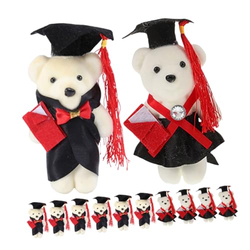 BCOATH 12pcs Mini Graduation Bär DIY Blumensträuße Material Stofftier Kleiner Bär Mit Gradkappe Für Blumenstrauß Dekoration von BCOATH