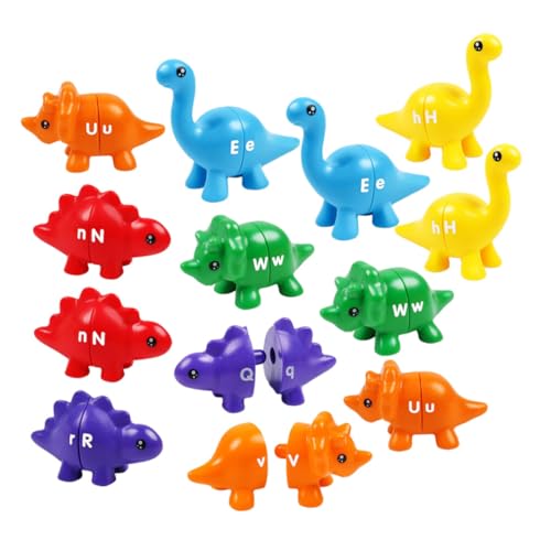 BCOATH 13 Stück Teiliges Dinosaurier Memoryspiel Lernspielzeug für Bunten Handlichen Figuren Farben und Buchstabenkenntnissen Sowie Kreativität und Gedächtnisentwicklung von BCOATH