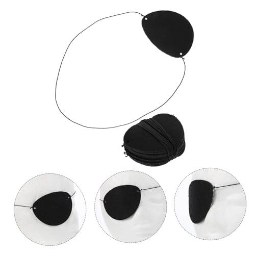 BCOATH 14 Stück Teiliges Piraten Schwarz aus Filz mit Verstellbarem Elastischem Band für Erwachsene und Wiederverwendbar für Faschingskostüm Halloween und Piratenpartys von BCOATH