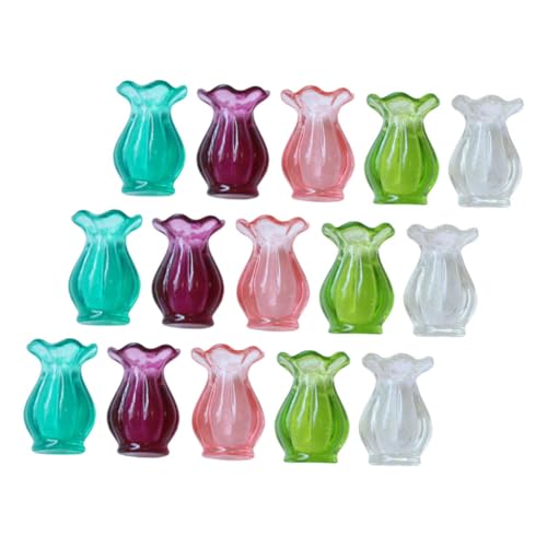 BCOATH 15 Stück Teiliges Mini Blumentopf Miniatur Pflanzer Miniatur Vase für Puppenhaus Dekoration Tischdeko Indoor Kunsthandwerk von BCOATH