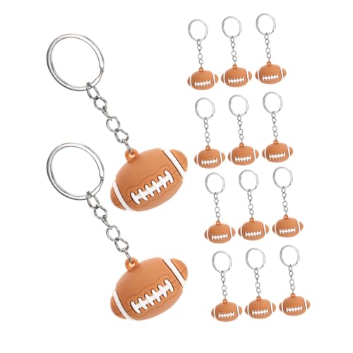 BCOATH 15 Stück Teiliges Rugby Schlüsselanhänger für Jungen und Mädchen Robuste Sport-schlüsselringe mit Rugbyball Design als Partytütenfüllung Rucksack Autoschlüsselanhänger Sportliches von BCOATH
