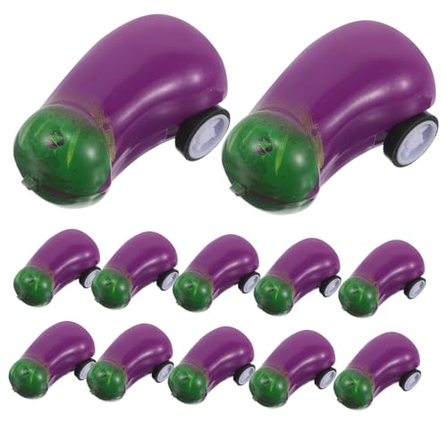 BCOATH 15pcs Mini -auberginenform -reibungs -reibungsauto -Spielzeug Für Kinderpartyversorgungen Miniaturen Food Toy Car Toys Winziges Spielzeugautos Kleinkindauto von BCOATH
