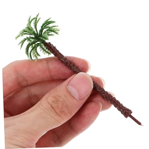 BCOATH 17 Stück Teiliges Miniatur palmenbaum Kunststoff Leichte Mini Landschaftsdeko Detailreiche Modellbäume für DIY Sandtisch Architektur Dekoration Verschiedene von BCOATH