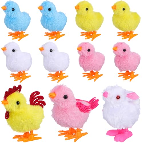 BCOATH 1Satz Aufziehspielzeug Küken Farben Küken Hahn Henne Hase Flauschige Tierfiguren Motorik und Kindlichen Fantasie für Ostern von BCOATH