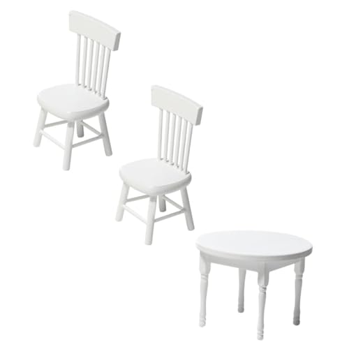 BCOATH 1Satz Mini Tischstuhl Set aus Hochwertigem Material Weißes Möbelmodell für Puppenhäuser Kreative Desktop Dekoration Zubehör für Szenen BCOATH 1Satz Mini Tischstuhl Set aus Hochwertigem Material Weißes Möbelmodell für Puppenhäuser Kreative Desktop Dekoration Zubehör für Szenen von BCOATH