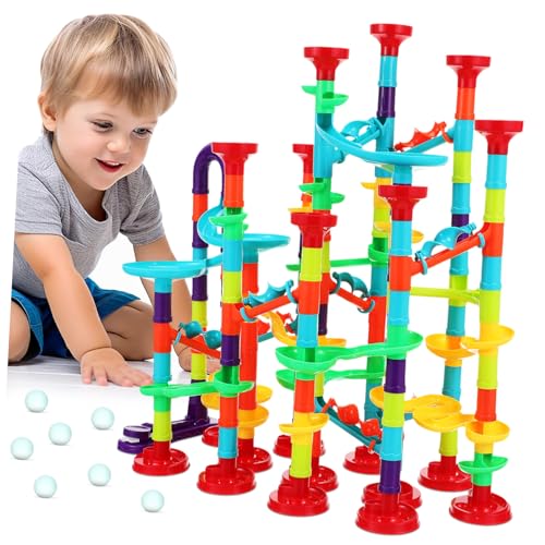 BCOATH 1Satz Murmelbahn Set für Teile Interaktive Kugelbahn Spielbausteine Einfach zu Montieren Vielfältige Gestaltungsmöglichkeiten für Kleinkinder und Vorschulkinder von BCOATH