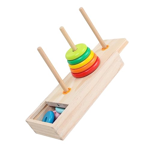 BCOATH 1Satz Rainbow Stapelturm aus Holz für Montessori Motorik und Farbverständnis Teiliges für Kreatives Lernen und Spaß Beim Stapeln von BCOATH