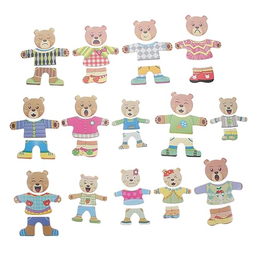 BCOATH 1Satz Tierwechsel Holzpuzzle Für Pädagogisches Tiermotiv Puzzlespiel Mit Bärenfamilie Fördert Kreativität Und Hand Augen Koordination von BCOATH