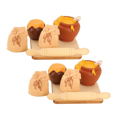 BCOATH 2 Satz Miniatur Backzubehör für Puppenhaus mit Holz-teigrolle Harz Honigglas und Mehltüte Detailreiche Küchen-deko für Kreatives Kinderspiel DIY-Szene Fotorequisiten Langlebig BCOATH 2 Satz Miniatur Backzubehör für Puppenhaus mit Holz-teigrolle Harz Honigglas und Mehltüte Detailreiche Küchen-deko für Kreatives Kinderspiel DIY-Szene Fotorequisiten Langlebig von BCOATH