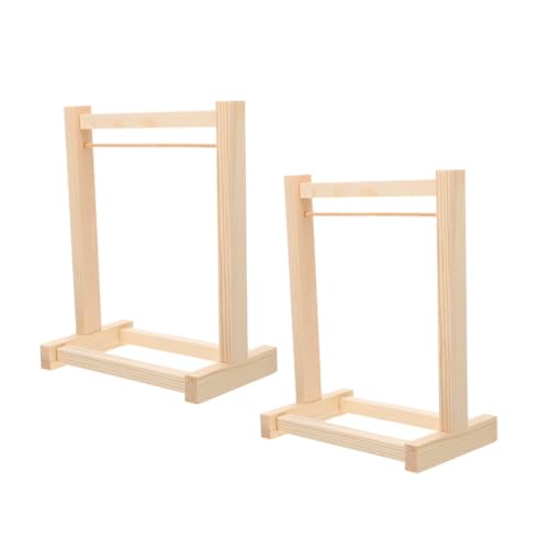 BCOATH 2 Stück Holz Puppenkleiderständer Kompakter Miniatur Garderobenständer für Puppenhaus Platzsparend Vielseitig Nutzbar Einfache Montage zur Organisierten Aufbewahrung von von BCOATH