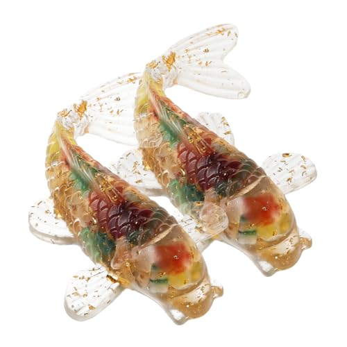 BCOATH 2 Stück Kristall Koi Fisch Skulptur Handgefertigt Stabile Glücksbringer Dekoration Miniatur Goldfisch Figuren für Garten Aquarium Desktop BCOATH 2 Stück Kristall Koi Fisch Skulptur Handgefertigt Stabile Glücksbringer Dekoration Miniatur Goldfisch Figuren für Garten Aquarium Desktop von BCOATH