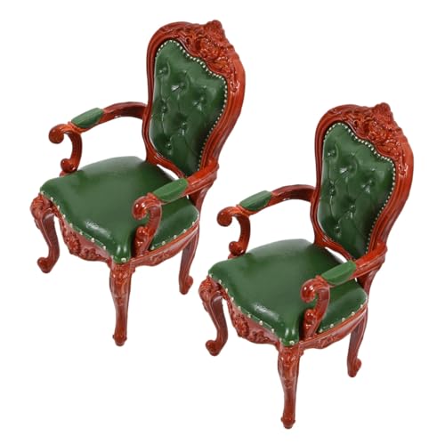 BCOATH 2 Stück Maßstab Vintage Sessel aus Holz Miniatur Wohnzimmer Möbel mit Feiner Verarbeitung Realistische Proportionen für Sammler und Kreative Dekoration BCOATH 2 Stück Maßstab Vintage Sessel aus Holz Miniatur Wohnzimmer Möbel mit Feiner Verarbeitung Realistische Proportionen für Sammler und Kreative Dekoration von BCOATH