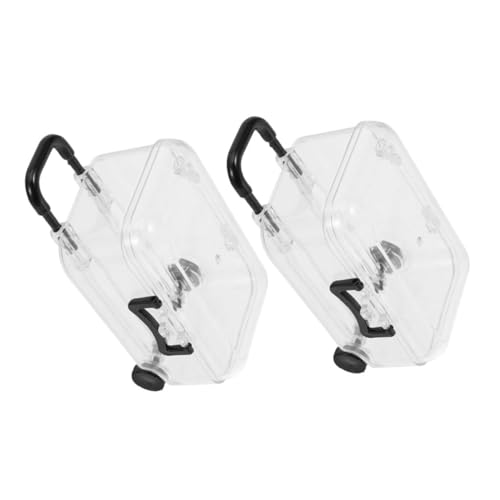 BCOATH 2 Stück Mini Koffer Set Transparent Mini Koffer Aufbewahrungsbox aus Vielseitig als Party Favor Box und Reise Organizer für Puppen und Persönliche Gegenstände von BCOATH