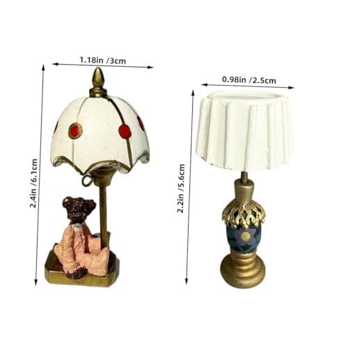 BCOATH 2 Stück Miniatur Puppenhaus Lampe Mini Nachttischlampen mit Weißem Schirm und Bärchenfuß Kleine Dekorative Tischlampen für Puppenhaus Wohnzimmer Präzise Verarbeitung und BCOATH 2 Stück Miniatur Puppenhaus Lampe Mini Nachttischlampen mit Weißem Schirm und Bärchenfuß Kleine Dekorative Tischlampen für Puppenhaus Wohnzimmer Präzise Verarbeitung und von BCOATH