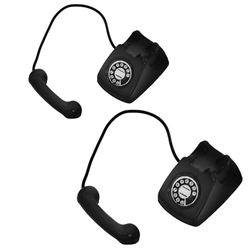 BCOATH 2 Stück Miniatur Vintage Telefon Modell aus Robustem Legierungsmetall Realistische Retro Telefon Nachbildung Ästhetische Puppenhaus Dekoration Kreatives Mini Ornament für von BCOATH