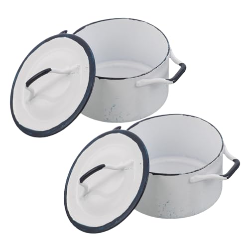 BCOATH 2 Stück Miniatur-soßentopf mit Blauem Rand Weiß Realistische Puppenhaus-küchenaccessoires für Spielküche und Dekorative Mini-kochutensilien BCOATH 2 Stück Miniatur-soßentopf mit Blauem Rand Weiß Realistische Puppenhaus-küchenaccessoires für Spielküche und Dekorative Mini-kochutensilien von BCOATH
